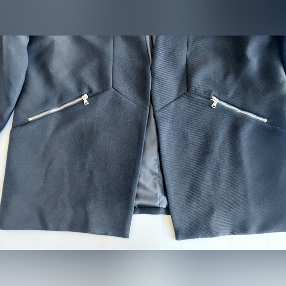 NWT Gabrielle By Molly Bracken Black Open Front W/2 Zip Pockets Blazer Size 52 - Picture 4 of 11